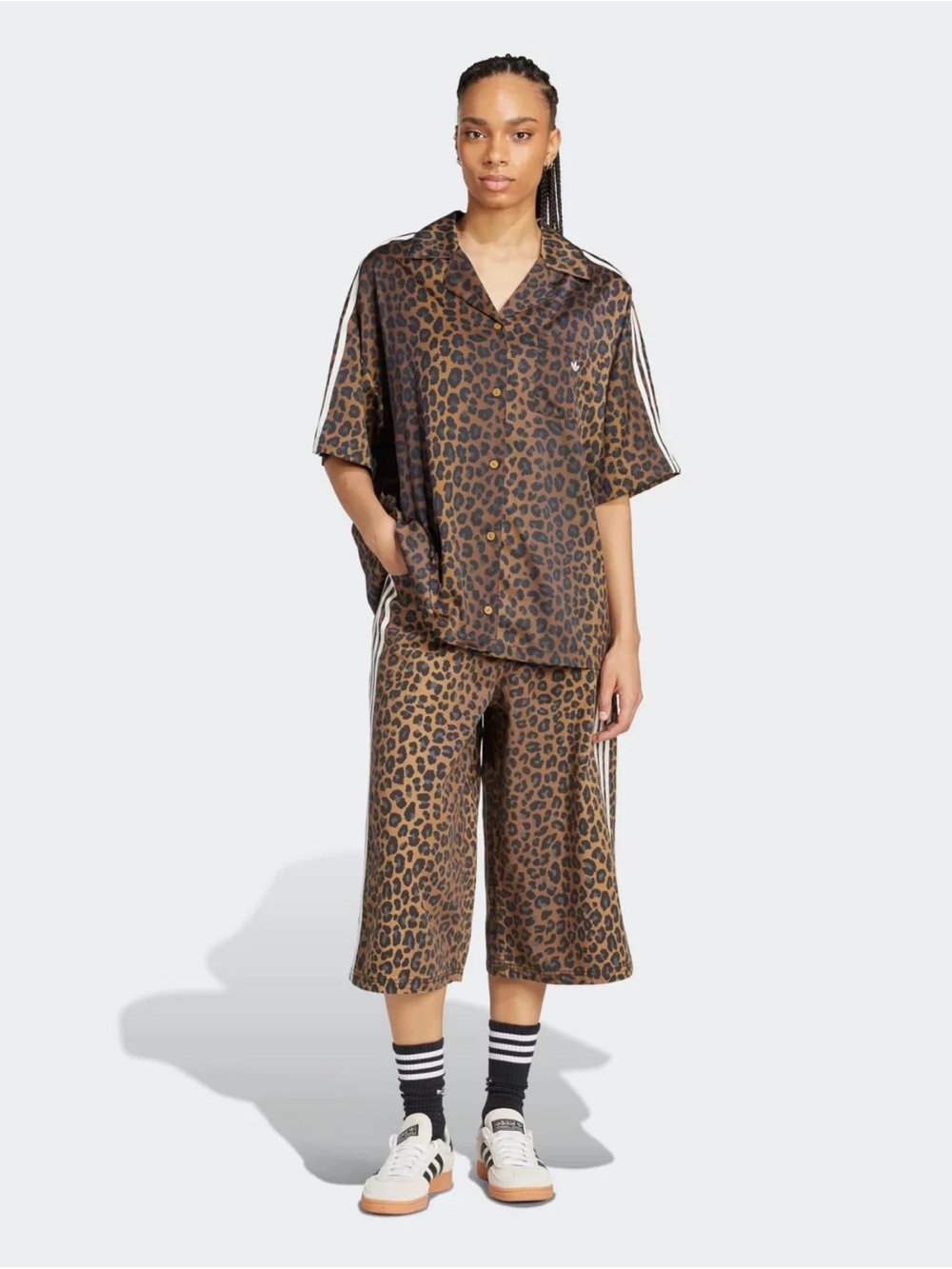 Adidas | Originals Women’s Animal Print Satin Shirt - Picture 2 of 10